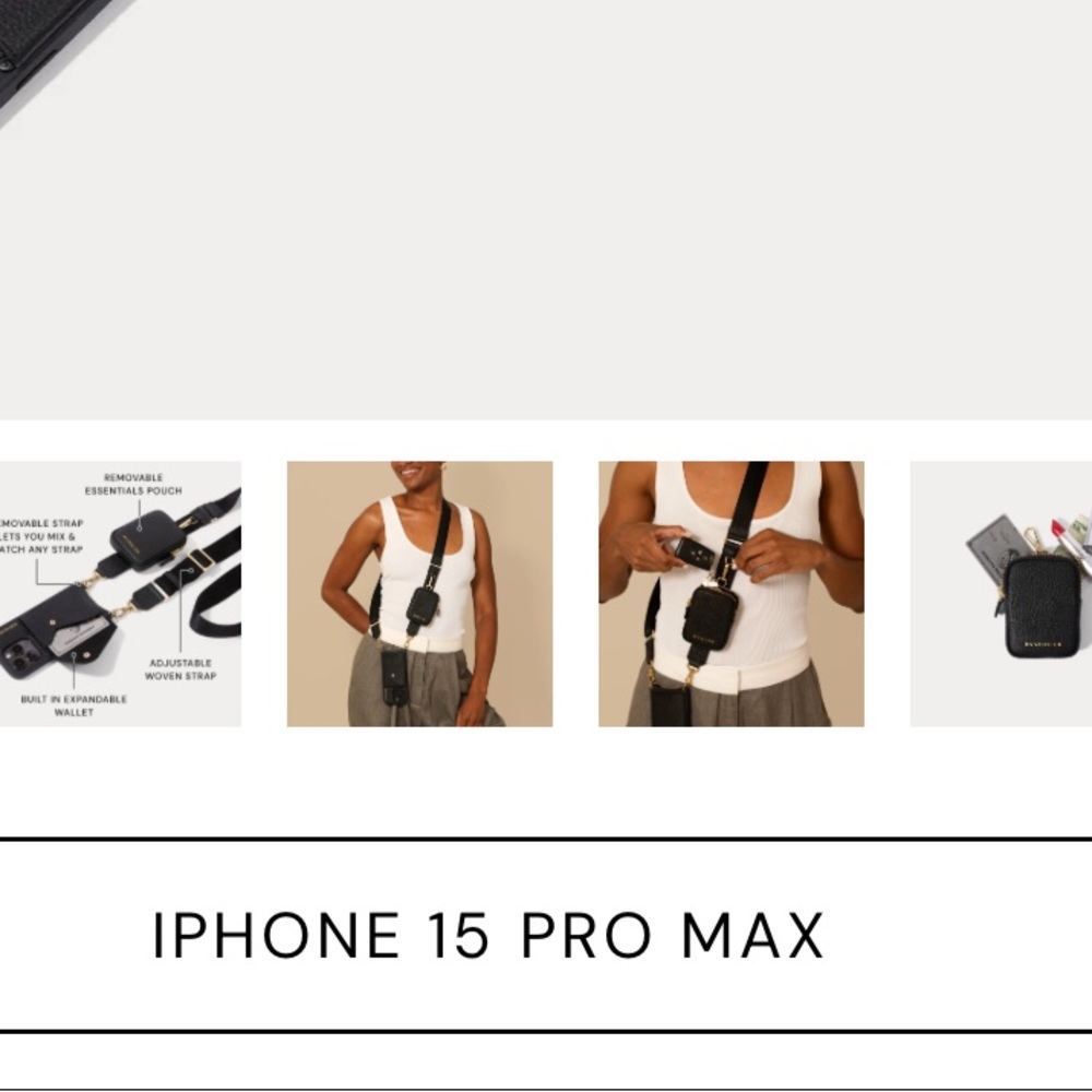 Bandolier Black Leather Crossbody Phone Case - Picture 12 of 12